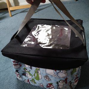 Thirty-One Square Utility Tote with cover - Snowmen